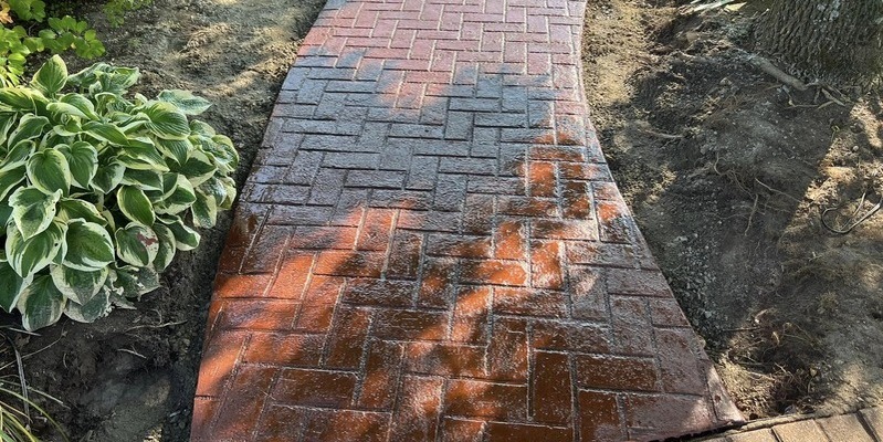 Stamped and Stained Concrete Sidewalk in Twin Falls, Idaho